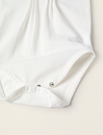 Body-Chemisier avec Volants et Broderie Anglaise