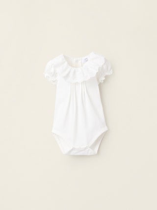 Body-Chemisier avec Volants et Broderie Anglaise