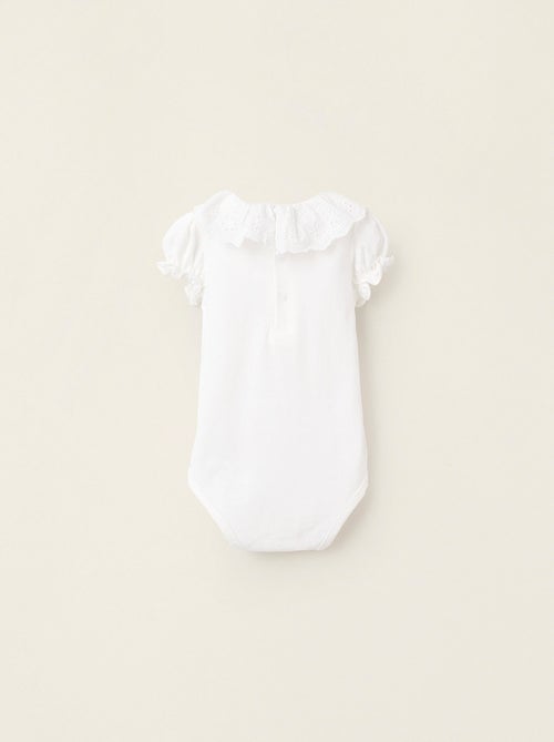 Body-Chemisier avec Volants et Broderie Anglaise - Kiabi