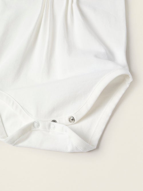 Body-Chemisier avec Volants et Broderie Anglaise - Kiabi