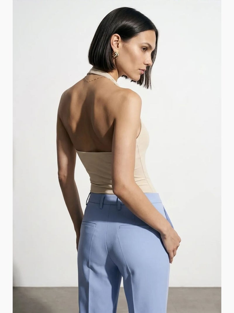 Body col américain découpes dilvin Beige argile - Kiabi