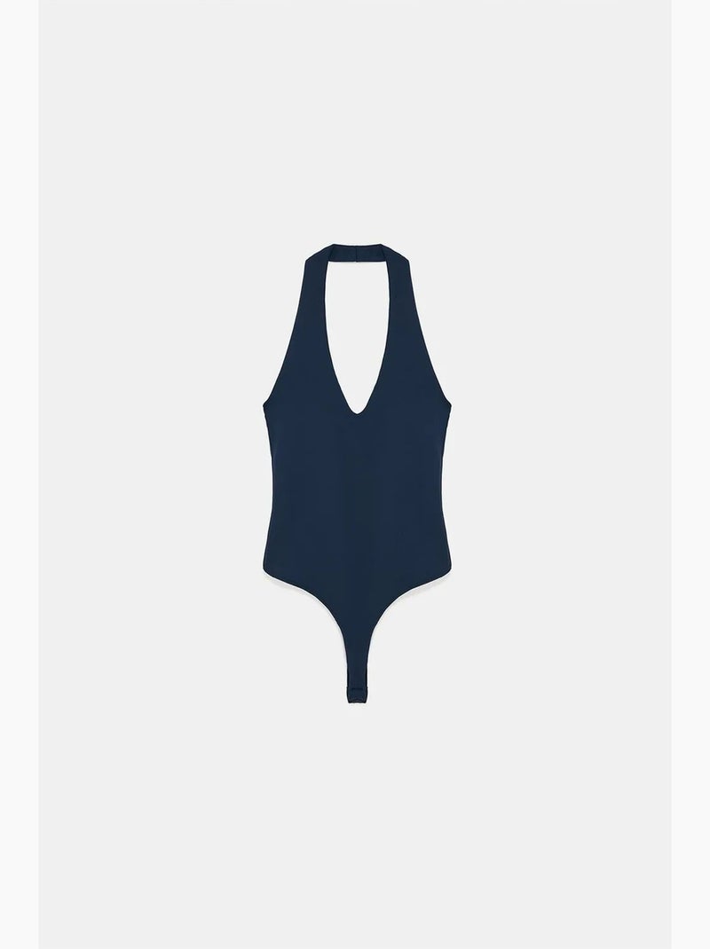 Body col américain découpes dilvin Bleu marine - Kiabi