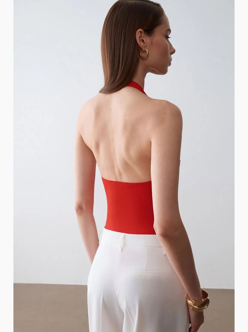 Body col américain découpes dilvin Rouge - Kiabi