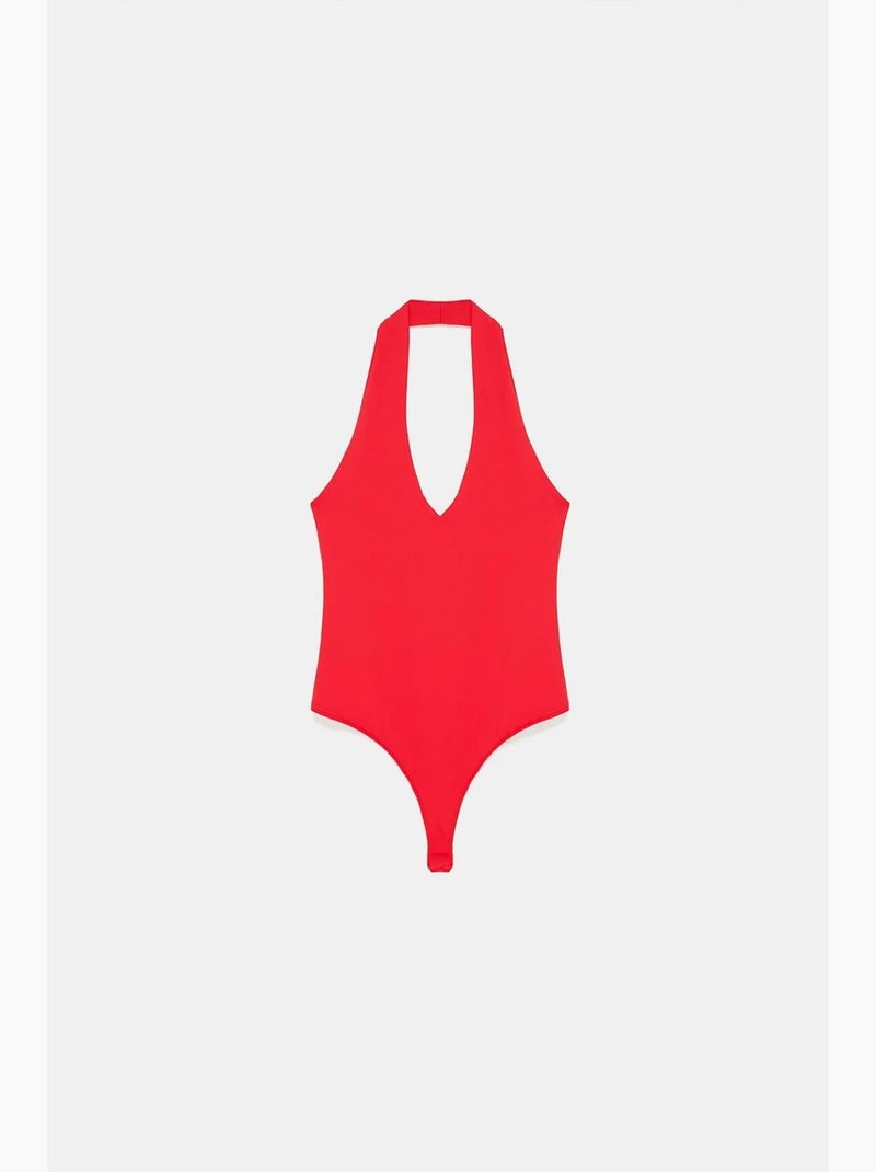 Body col américain découpes dilvin Rouge - Kiabi