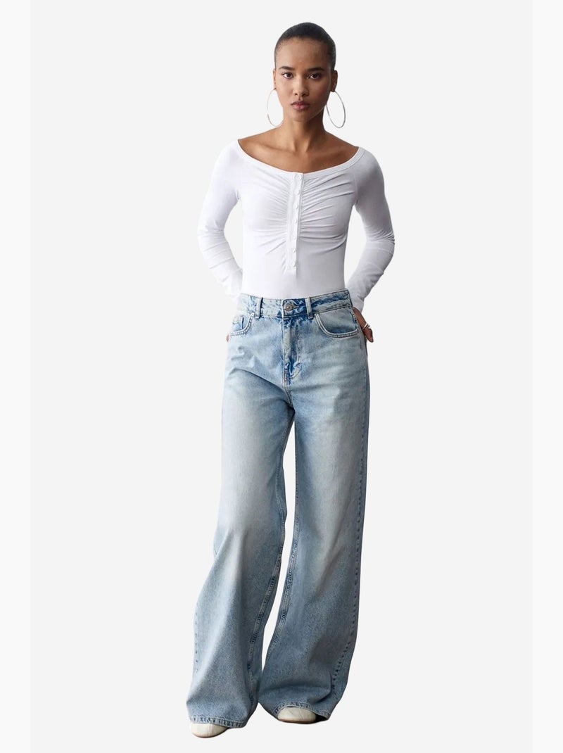 Body col bateau ajusté dilvin Blanc - Kiabi