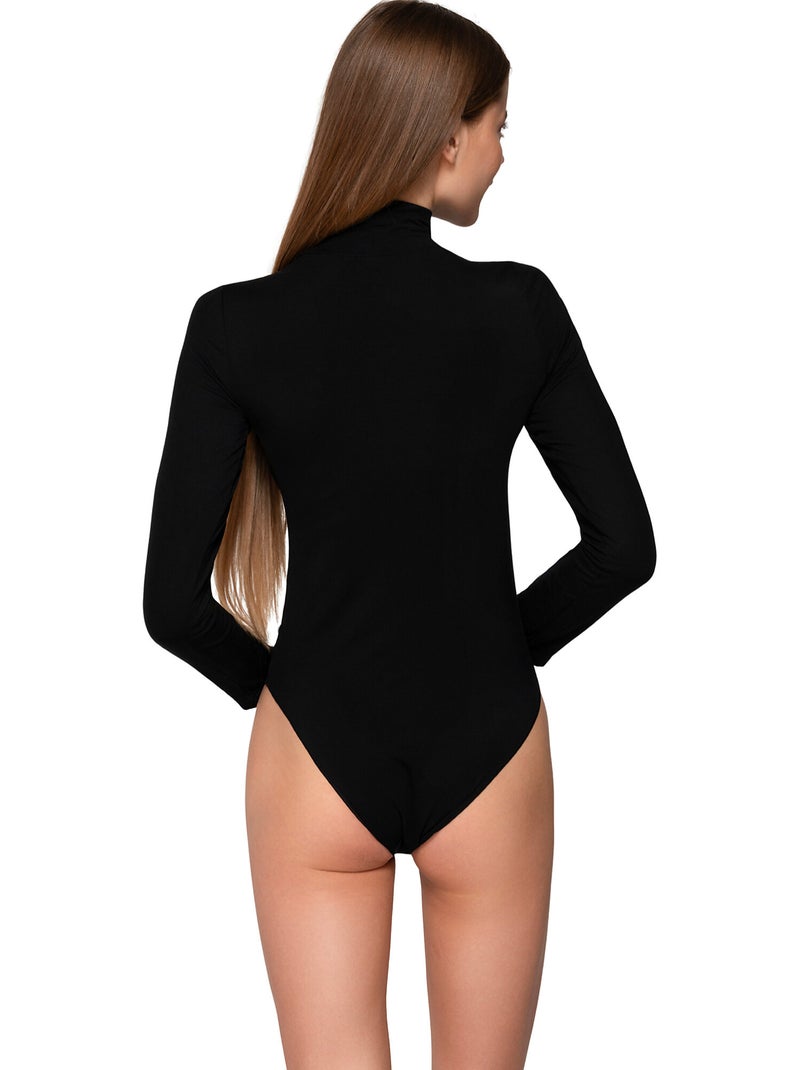 Body col montant manches longues MICRO TOUCH COMFORT Noir - Kiabi