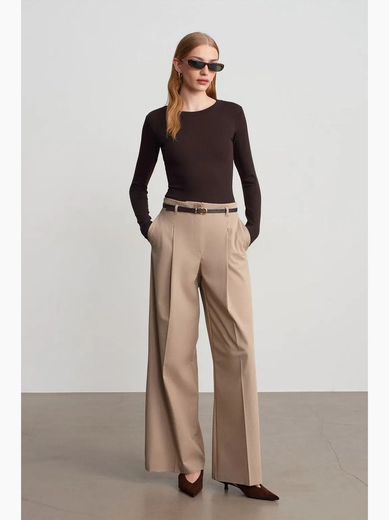 Body col rond ajusté en jersey dilvin Marron chocolat - Kiabi
