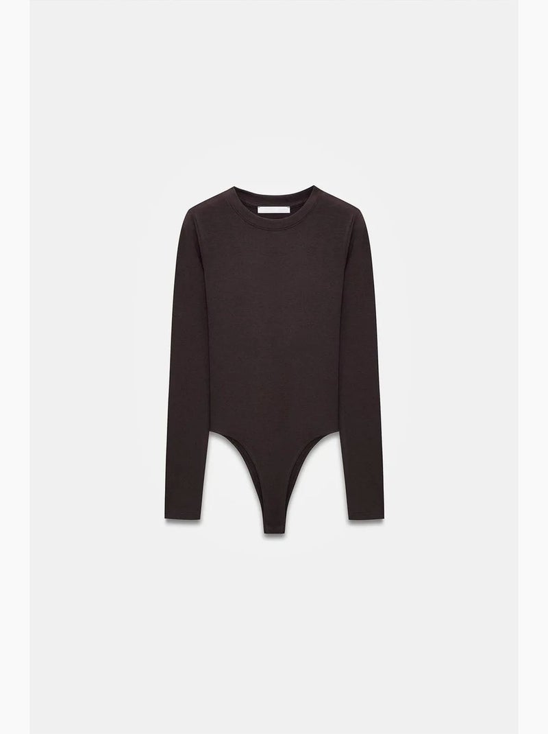 Body col rond ajusté en jersey dilvin Marron chocolat - Kiabi