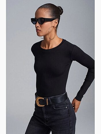 Body col rond ajusté en jersey dilvin