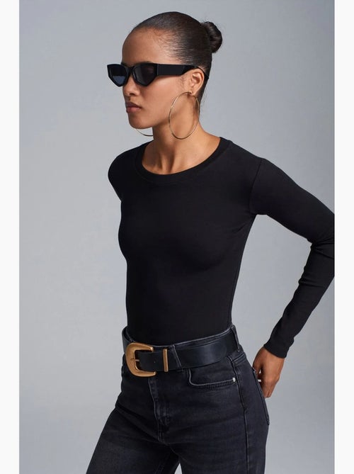 Body col rond ajusté en jersey dilvin - Kiabi Body col rond ajusté en jersey dilvin - Kiabi
