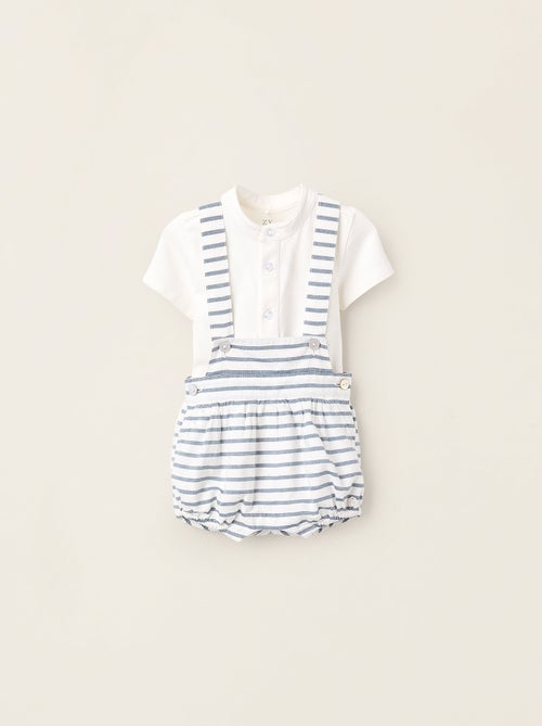 Body + Combi-short à Rayures - Kiabi