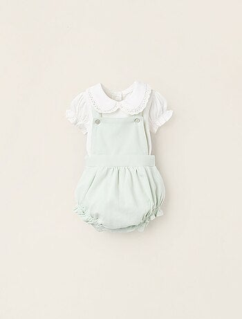 Body + Combi-short en Piqué avec Volants