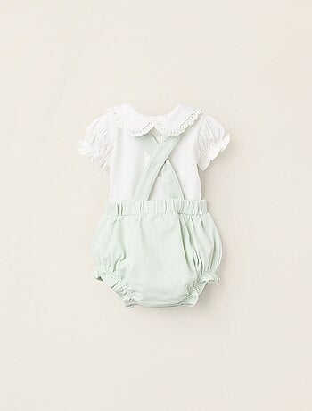Body + Combi-short en Piqué avec Volants