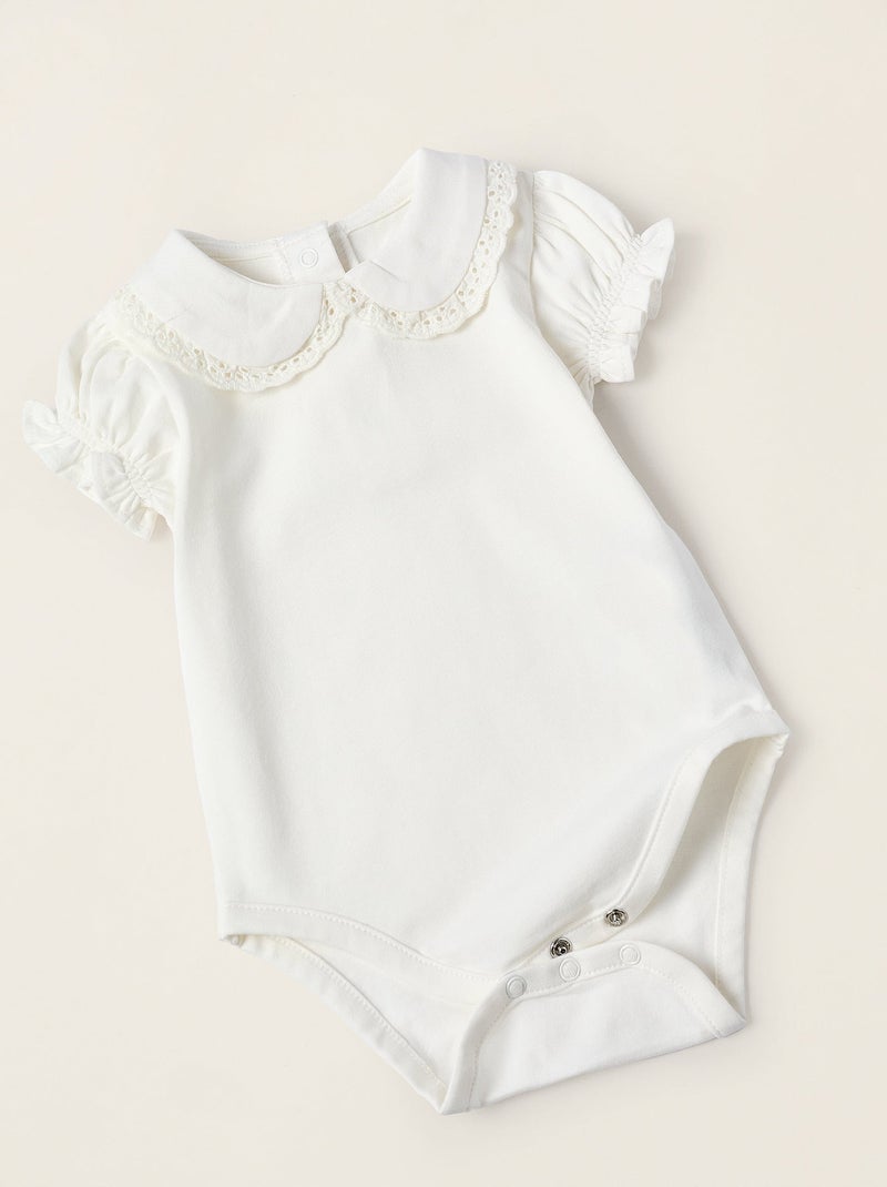 Body + Combi-short en Piqué avec Volants Vert clair - Kiabi