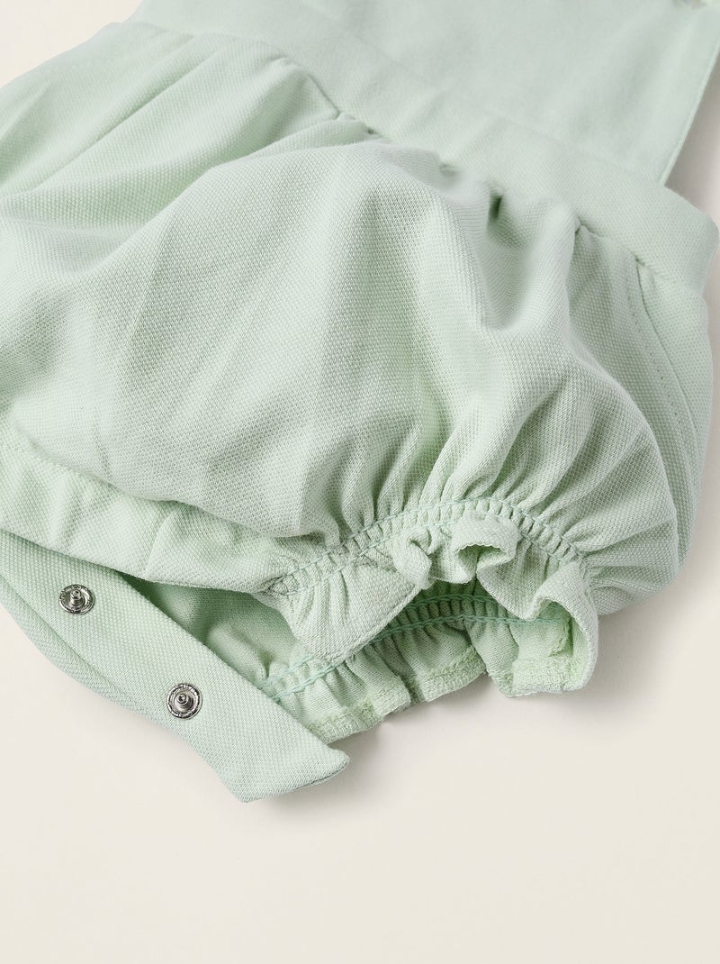 Body + Combi-short en Piqué avec Volants Vert clair - Kiabi
