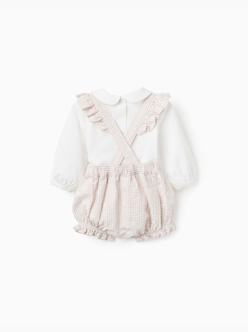 Body + combinaison à motif Vichy Gris clair - Kiabi