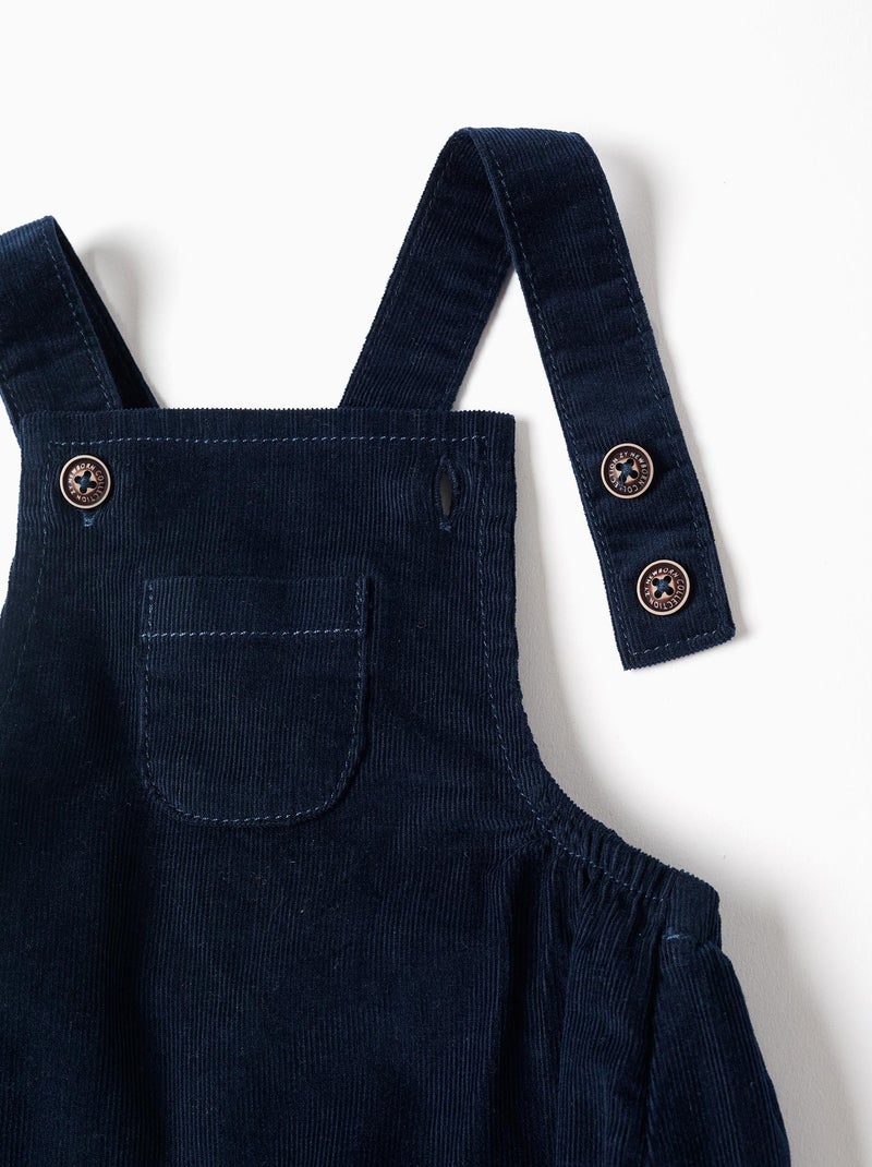 Body + combinaison en velours côtelé Bleu - Kiabi