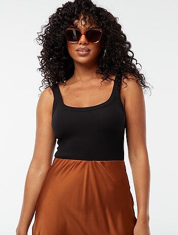 Body côtelé à bretelles