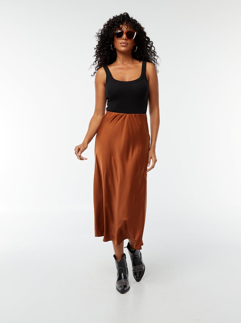 Body côtelé à bretelles noir - Kiabi