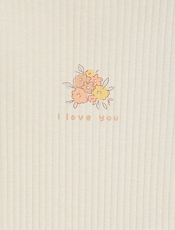 Body côtelé à motif floral