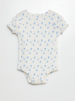 Body côtelé à motif floral