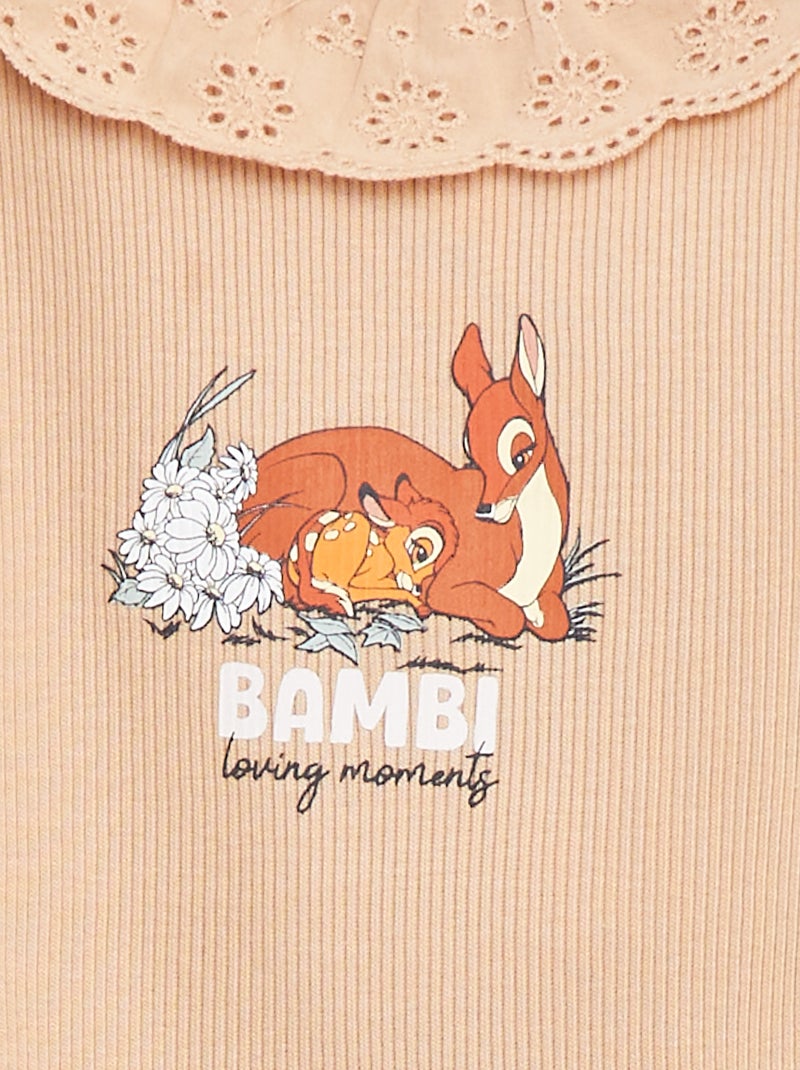 Body côtelé avec col brodé 'Disney' BEIGE - Kiabi