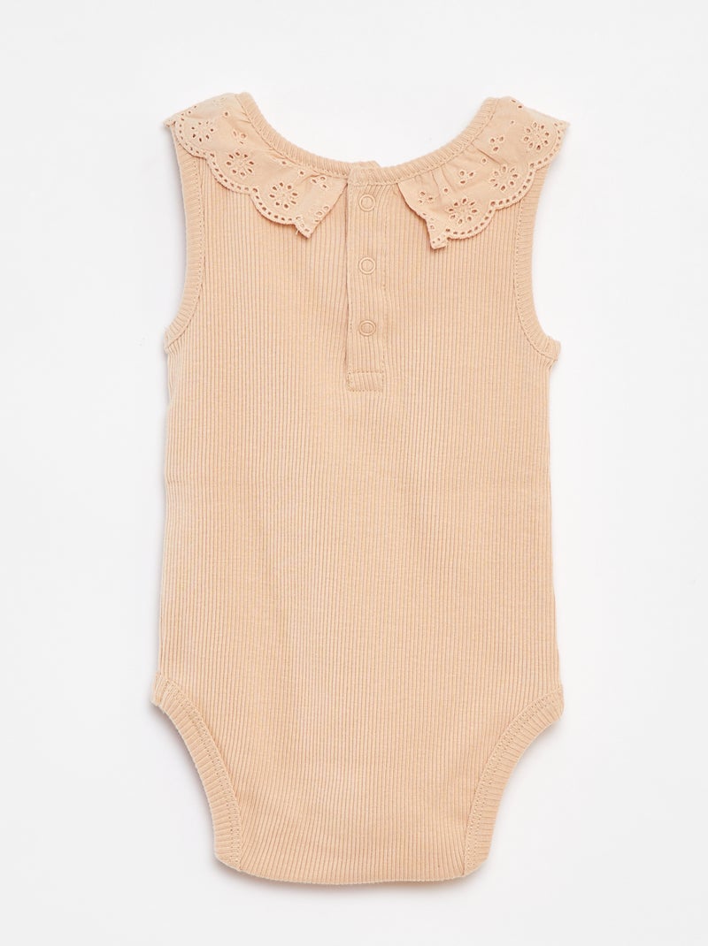 Body côtelé avec col brodé 'Disney' BEIGE - Kiabi