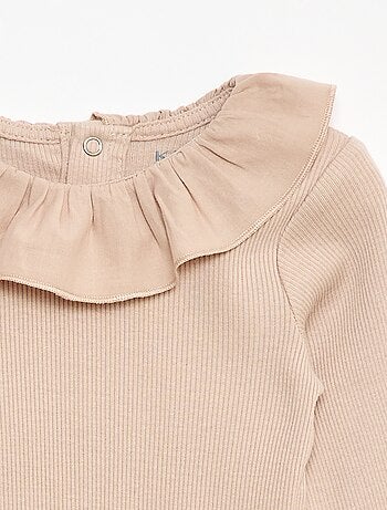 Body côtelé avec collerette