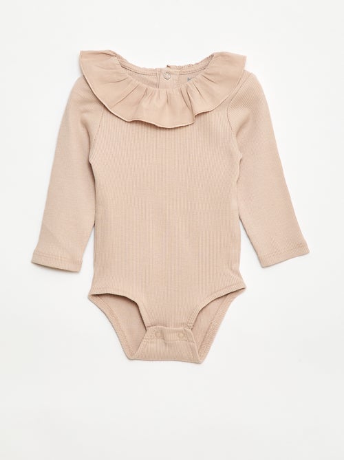Body côtelé avec collerette - Kiabi