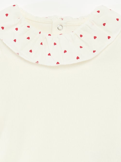 Body côtelé avec collerette - Kiabi