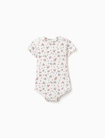 Body côtelé avec motif floral