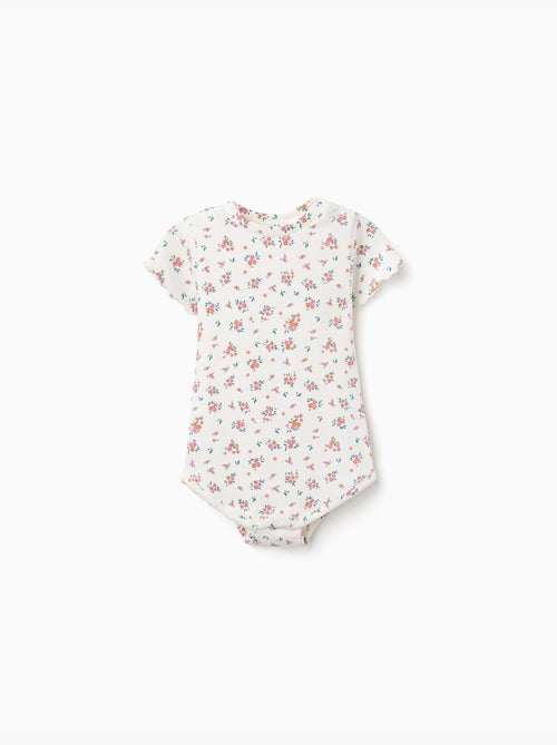 Body côtelé avec motif floral - Kiabi