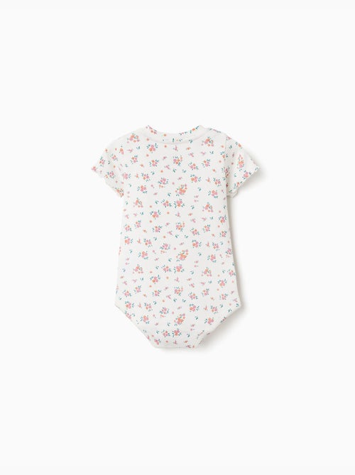 Body côtelé avec motif floral - Kiabi