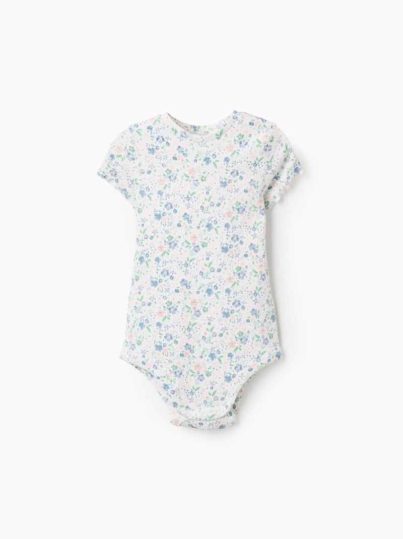 Body Côtelé Floral Beige clair - Kiabi