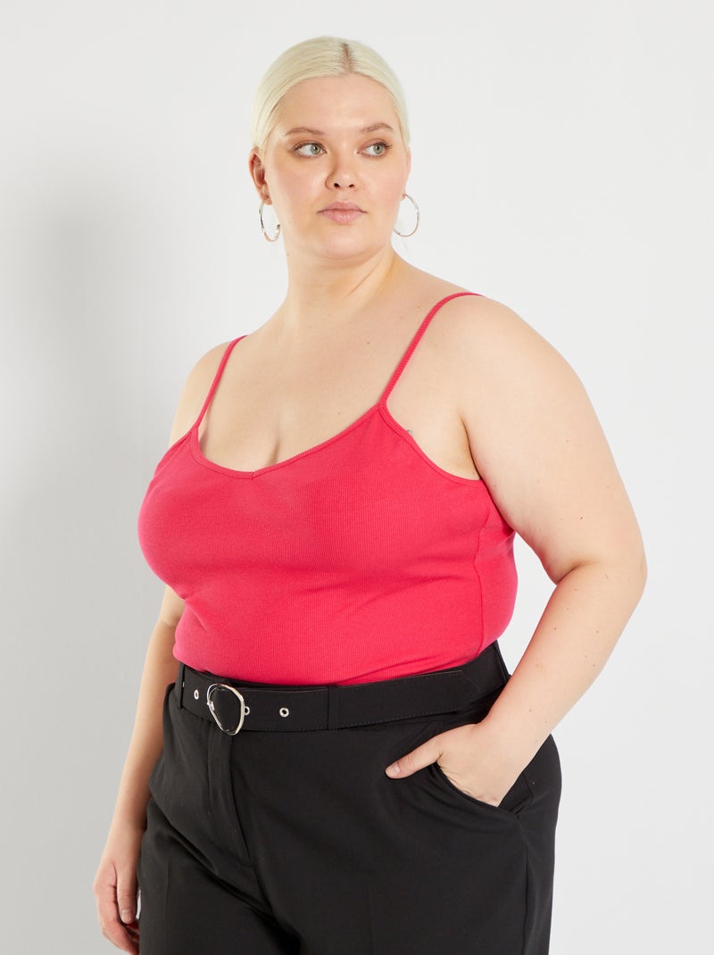 Body côtelé Rose - Kiabi