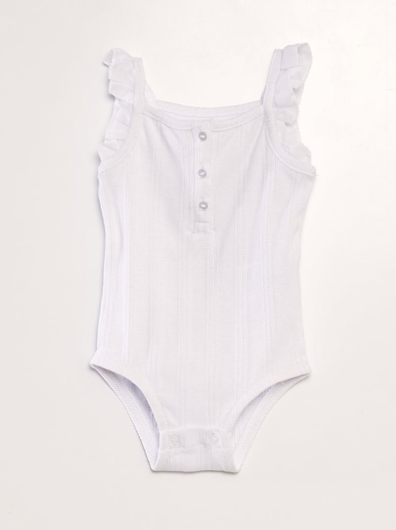 Body débardeur en maille pointelle blanc - Kiabi