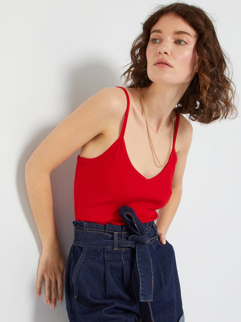 Body débardeur Rouge - Kiabi