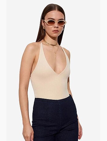 Body slim ajusté à col halter découpé dilvin