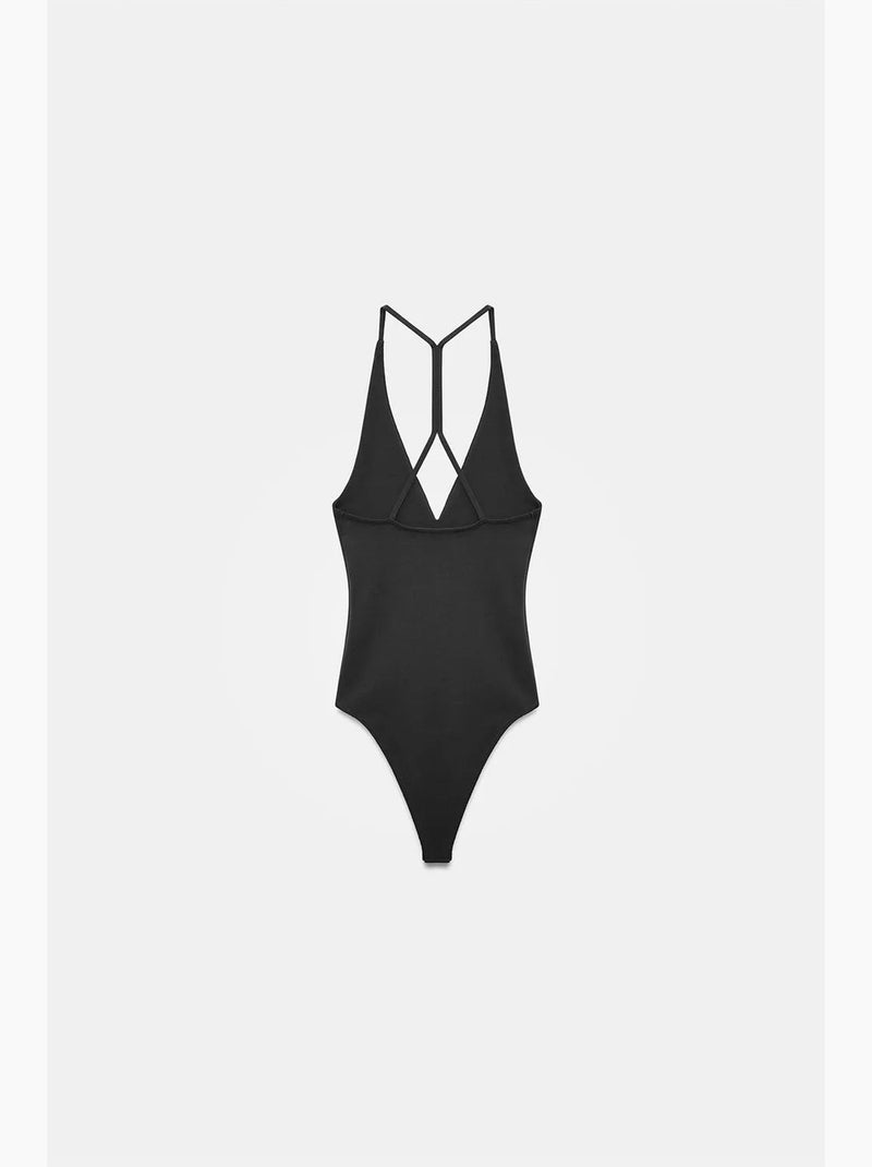 Body découpes col américain ajusté dilvin Noir - Kiabi
