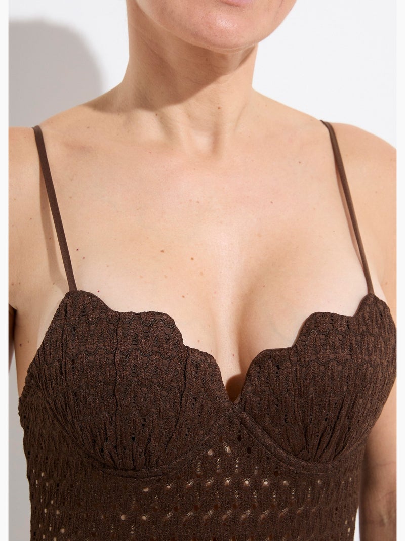 Body dentelle armature + bonnet rembourré - AFIBEL Marron - Kiabi