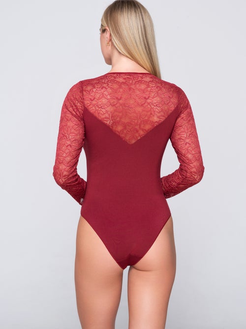Body dentelle manches longues MICRO TOUCH LACE - Kiabi