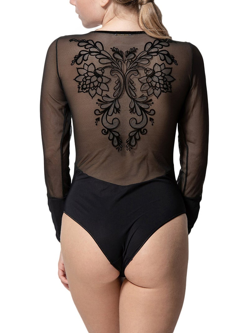 Body design manches longues Grace noir Noir - Kiabi
