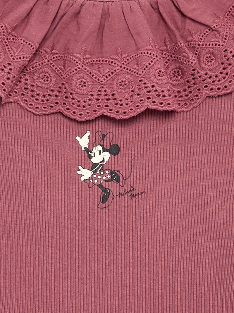 Body 'Disney' avec col brodé Rose - Kiabi