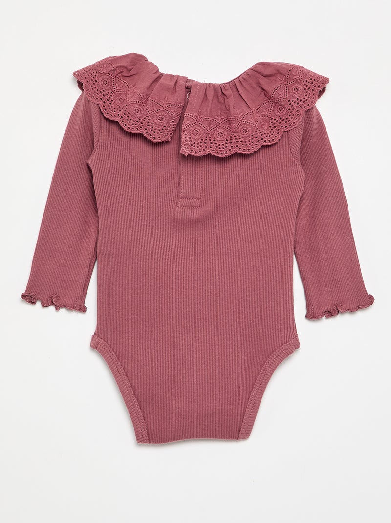 Body 'Disney' avec col brodé Rose - Kiabi