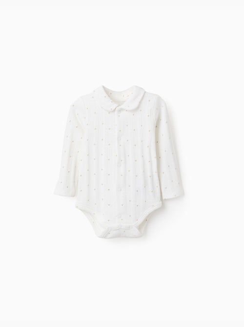 Body en coton à manches longues et motif cœur - Kiabi