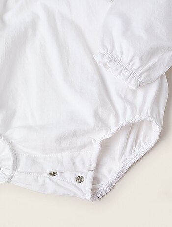 Body en Coton avec Col à Carreaux