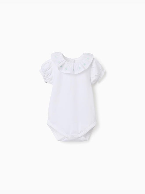Body en coton avec col brodé - Kiabi