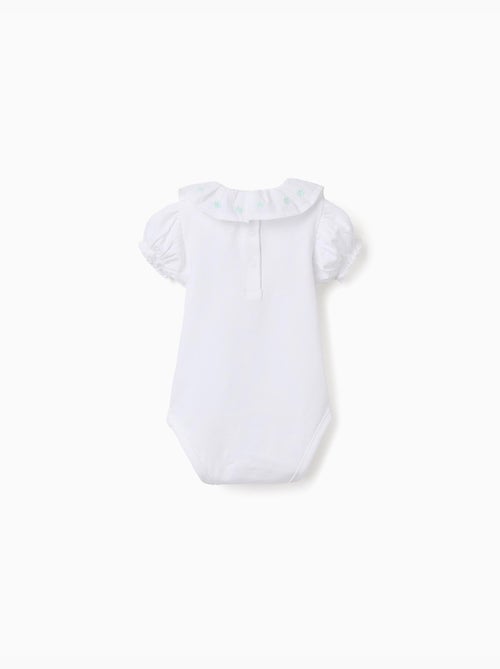 Body en coton avec col brodé - Kiabi