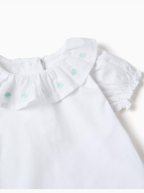 Body en coton avec col brodé - Kiabi