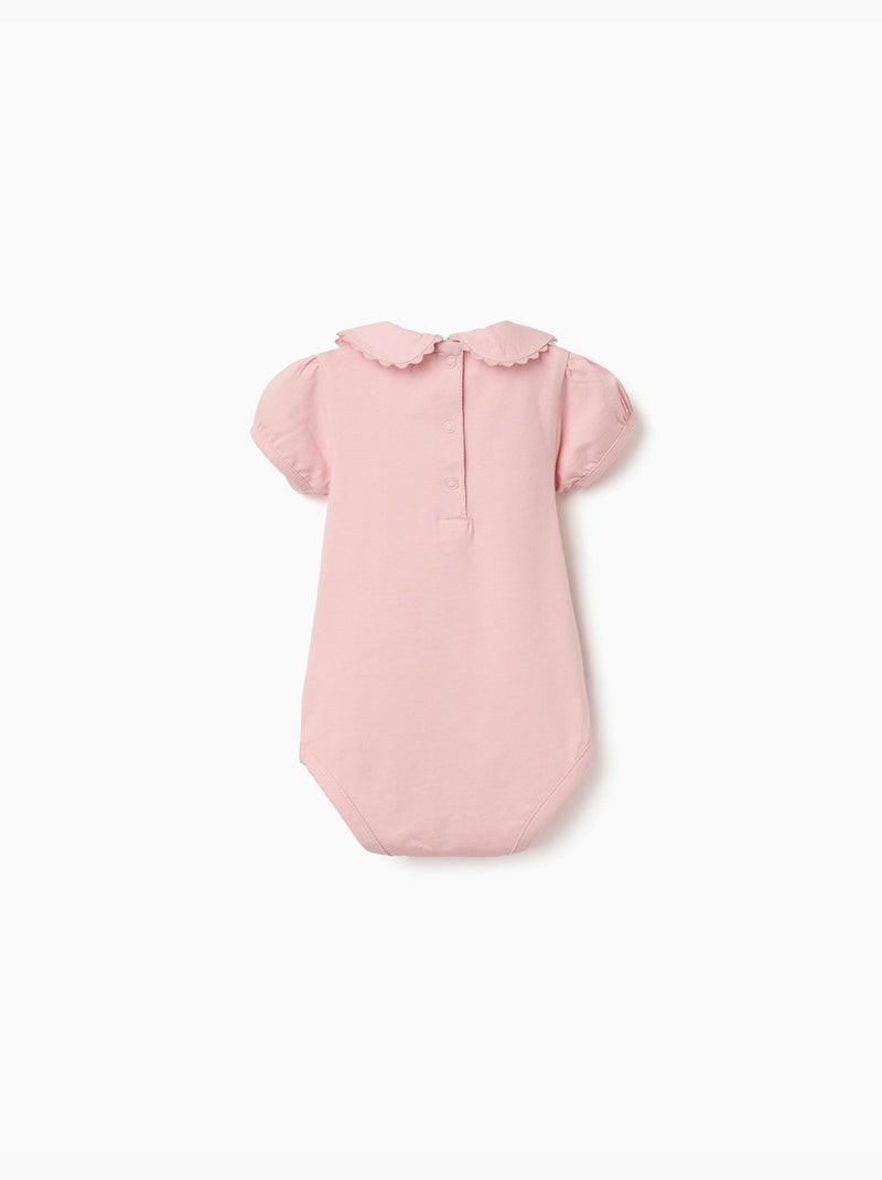 Body en coton avec col Claudine Rose clair - Kiabi